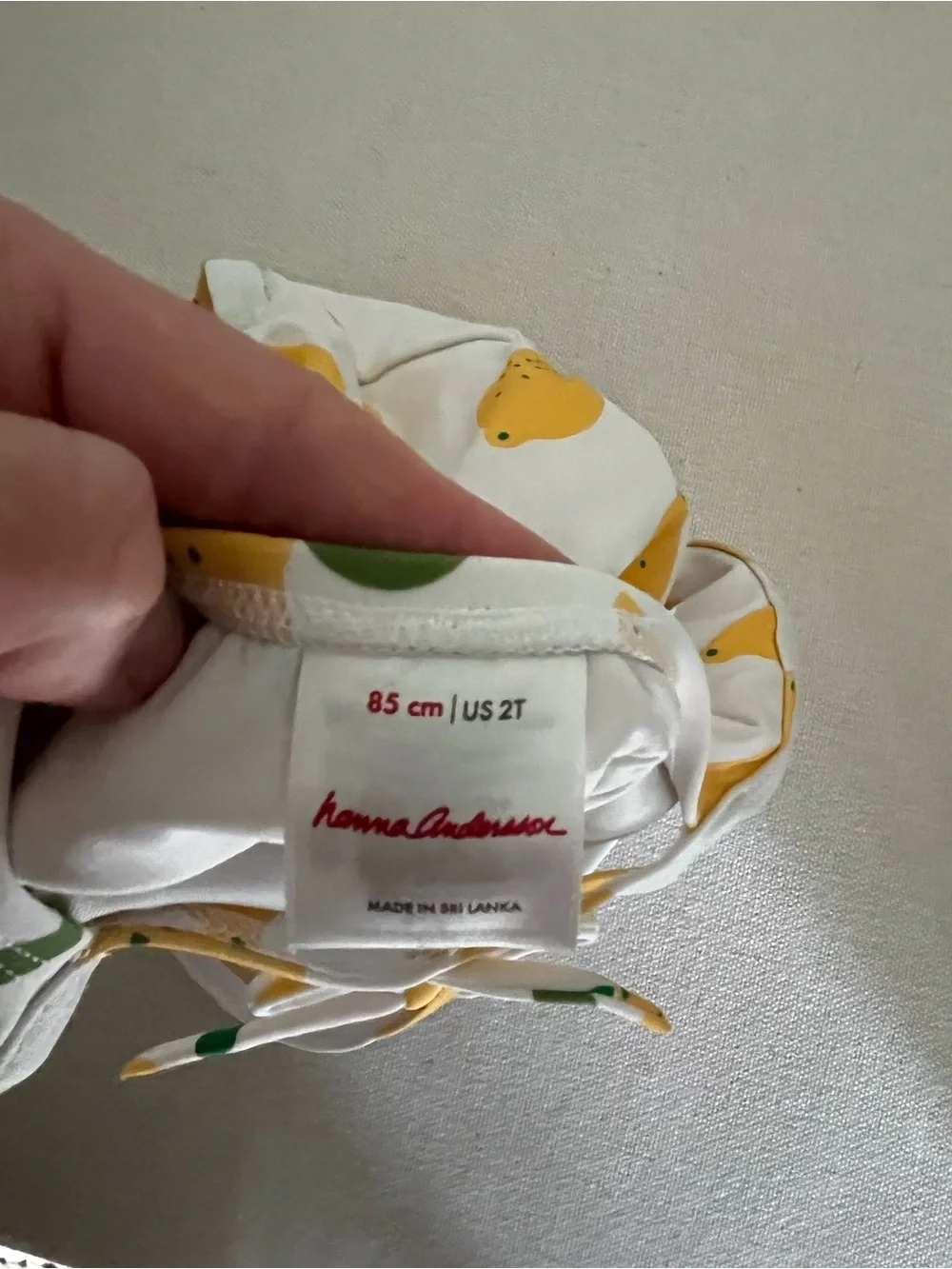 Hanna Andersson lemon bathing suit 2t
